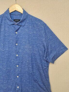 Bugatchi Short Sleeve OoohCotton Tech 8 Way Stretch Button Down L